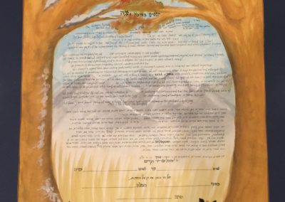 Ketubah art by Laura Bellows, 2016, watercolor, collage and paper